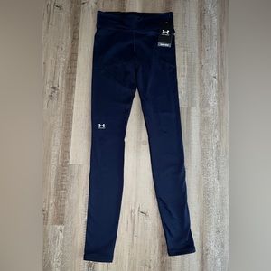 Navy Blue UA Under Armour Cold Gear Running Pants Sz XS Leggings Coldgear